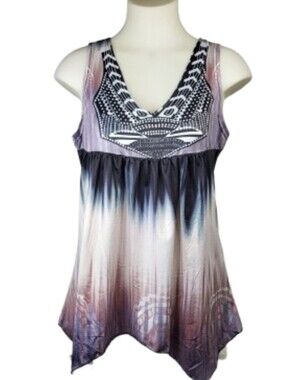 Fancycube Sleeveless Top Sz Lg